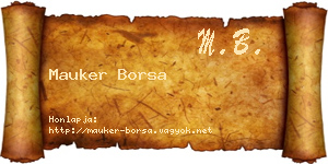 Mauker Borsa névjegykártya